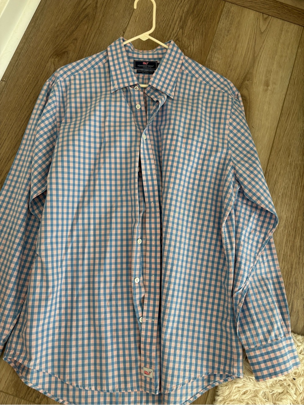 Vineyard Vines Blue & Pink Gingham Men's Dress Shirt Slim Fit Murray Size XL